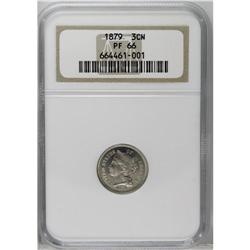 	1879 3CN PR66 NGC. This is a lovely proof example with 1879