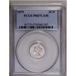 	1879 3CN PR67 Cameo PCGS. A wonderful Superb Gem cameo 1879
