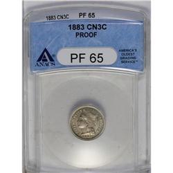 	1883 3CN PR65 ANACS. Sharply struck and expertly prese 1883
