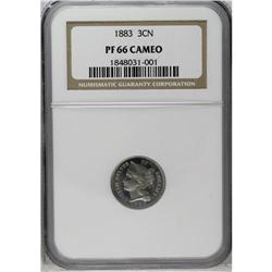 	1883 3CN PR66 Cameo NGC. A needle-sharp and brilliant 1883