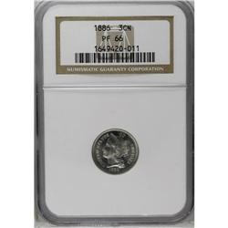 	1886 3CN PR66 NGC. A fully brilliant Gem proof with an 1886