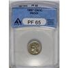 Image 1 : 	1887 3CN PR65 ANACS. Razor-sharp details and immaculat 1887