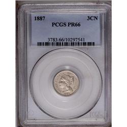 	1887 3CN PR66 PCGS. Sharply struck with glittering unt 1887
