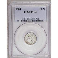 	1888 3CN PR65 PCGS. Luminous surfaces display speckles 1888