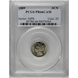 	1889 3CN PR66 Cameo PCGS. This is a wonderful Premium 1889