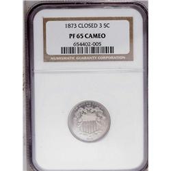 	1873 5C Closed 3 PR65 Cameo NGC. The 1 in the date is 1873