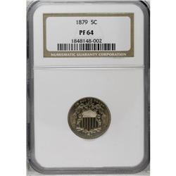	1879 5C PR64 NGC. Speckles of light tan color dot both 1879