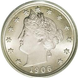 	1906 5C MS66 PCGS. A well struck Premium Gem with gorg 1906