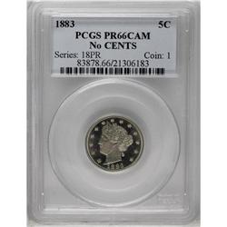 	1883 5C No Cents PR66 Cameo PCGS. As seems to be typic 1883