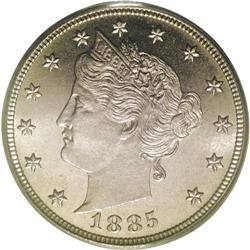 	1885 5C PR66 Cameo PCGS. When scarce or rare date Libe 1885