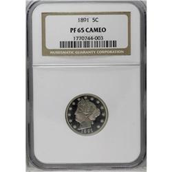 	1891 5C PR65 Cameo NGC. This is a lovely Gem Cameo pro 1891