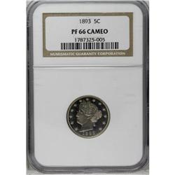 	1893 5C PR66 Cameo NGC. Nicely frosted design elements 1893
