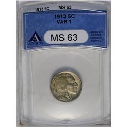 	1913 5C Type One MS63 ANACS, well struck save for the 1913