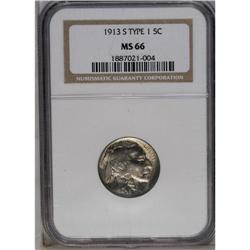 	1913-S 5C Type One MS66 NGC. Slightly soft on the biso 1913-S