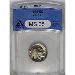 	1913 5C Type Two MS65 ANACS. This lustrous light tan-g 1913