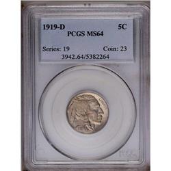 	1919-D 5C MS64 PCGS. Well struck for a branch mint Buf 1919-D