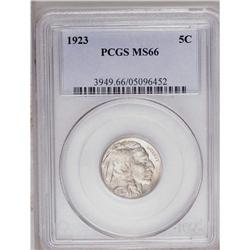 	1923 5C MS66 PCGS. The 1923 Buffalo nickel shows a sig 1923