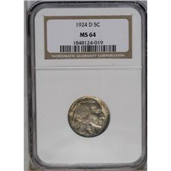 	1924-D 5C MS64 NGC. Lustrous light gray surfaces are a 1924-D