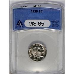 	1925 5C MS65 ANACS. Ice-blue and apricot patina invigo 1925