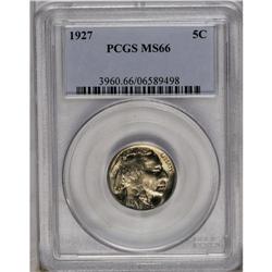 	1927 5C MS66 PCGS. Radiant luster emitted from champag 1927