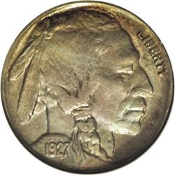 	1927-S 5C MS65 ANACS. Attractive jade-green, crimson, 1927-S