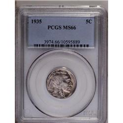 	1935 5C MS66 PCGS. This is a desirable Premium Gem exa 1935