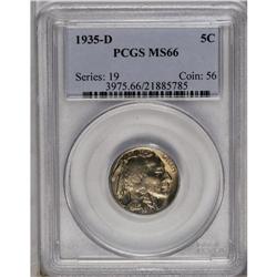 	1935-D 5C MS66 PCGS. Brilliant and highly lustrous wit 1935-D
