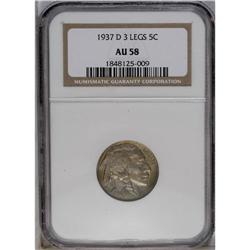	1937-D 5C Three-Legged AU58 NGC. This is a wonderful e 1937-D