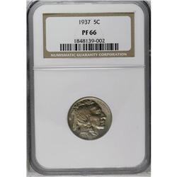 	1937 5C PR66 NGC. This stunning proof displays champag 1937