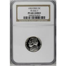 	1953 5C --Doubled Die Obverse--PR68 Cameo NGC. FS-032.7 1953