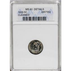 	1829 H10C --Cleaned--ANACS, MS60 Details, V-7, LM-1, R. 1829