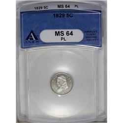 	1829 H10C MS64 Prooflike ANACS. V-6, LM-5, R.1. This s 1829