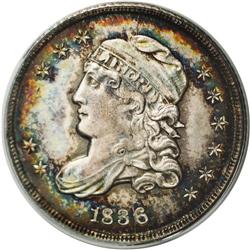 	1836 H10C Large 5C MS64 ANACS. V-5, LM-1.2, R.5. A lar 1836