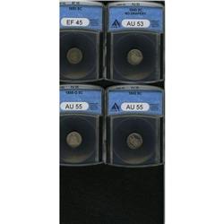 	1840 H10C No Drapery AU53 ANACS, moderate wear, rich f 1840