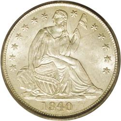 	1840 H10C No Drapery MS65 PCGS. Silver-gray frosty sur 1840