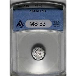 	1841-O H10C MS63 ANACS. Aqua-blue and chestnut tints a 1841-O