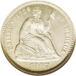 	1867 H10C MS67 Prooflike NGC. A simply gorgeous Premiu 1867