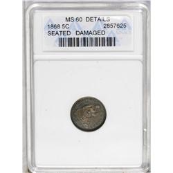 	1868 H10C --Damaged--ANACS, MS60 Details, a better low 1868