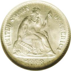 	1868-S H10C MS65 NGC. One of 280,000 pieces struck of 1868-S