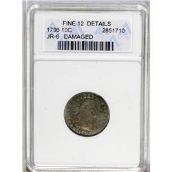 	1796 10C --Damaged--ANACS. Fine 12 Details. JR-6, R.3. 1796