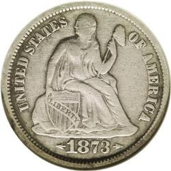 	1873-CC 10C Arrows VF30 NGC. The 1873-CC With Arrows, 1873-CC