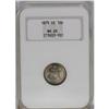 Image 3 : 	1875-CC 10C Mintmark Above Bow MS65 NGC. Medium ocean- 1875-CC