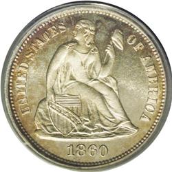 	1860 10C PR67 Cameo PCGS. First year of issue for the 1860