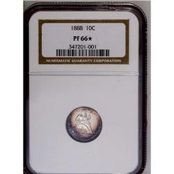 	1888 10C PR66 S NGC. Luminous apple-green and plum ba 1888