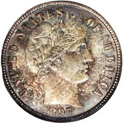 	1897-O 10C MS65 NGC. A fairly well known New Orleans s 1897-O