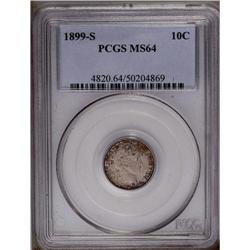 	1899-S 10C MS64 PCGS. Russet-brown and cream-gray colo 1899-S