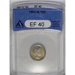 	1901-S 10C XF40 ANACS. Modest wear shows over this sem 1901-S