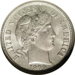 	1909-D 10C MS65 NGC. With so many scarce and rare Barb 1909-D