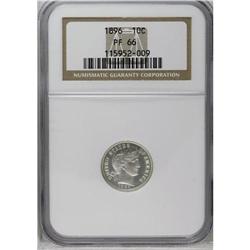 	1896 10C PR66 NGC. A light cameo-effect is apparent on 1896