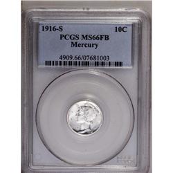 	1916-S 10C MS66 Full Bands PCGS. A pleasant untoned co 1916-S